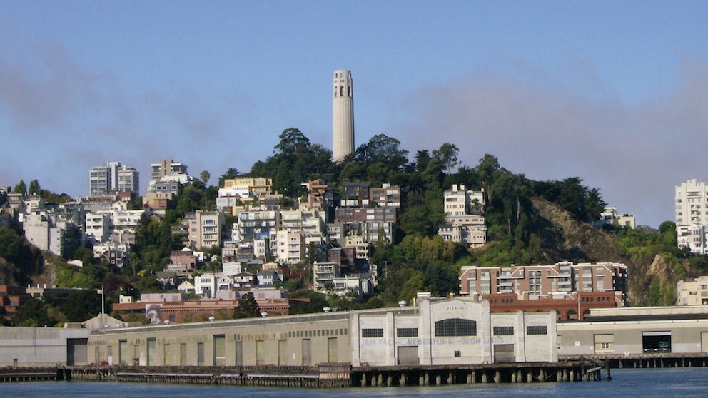 Coit Tower, atop Telegraph Hill