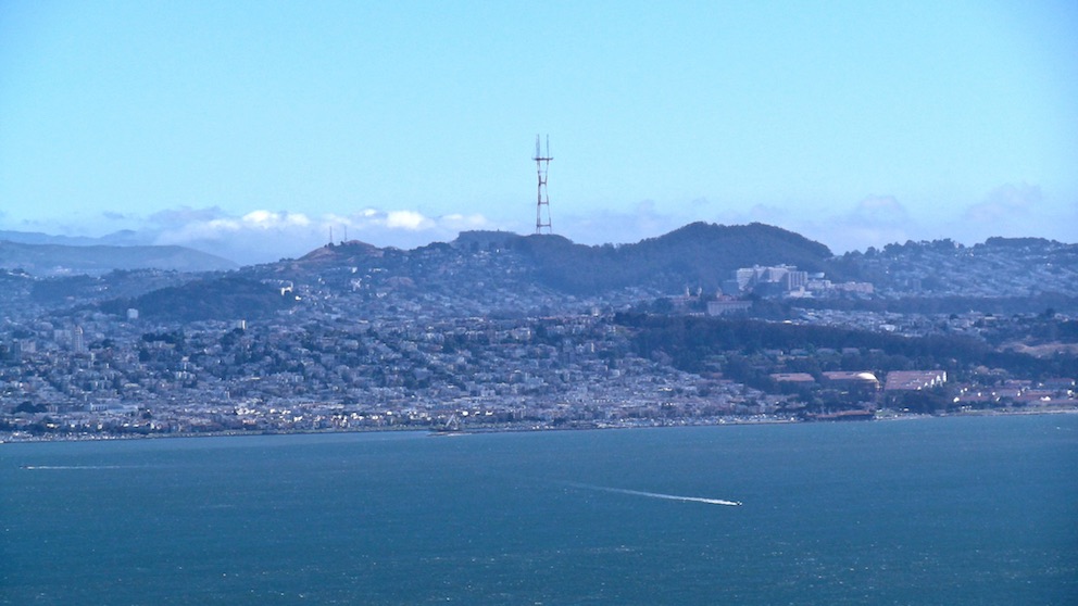 San Francisco, with Sutro Tower visible